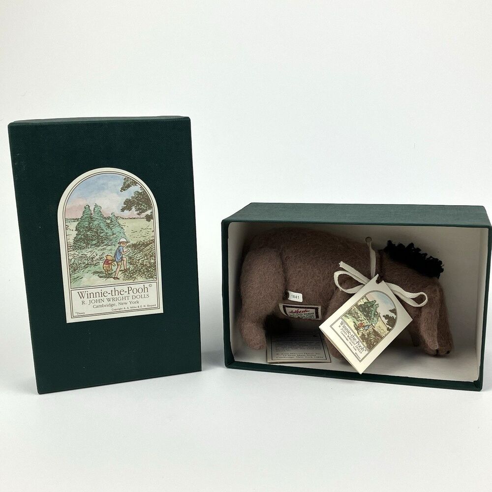 R John Wright Dolls: Pocket Eeyore /w Box | 4" Winne The Pooh Plush VTG #1841
